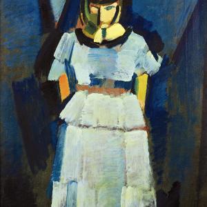 Ung dame i lyseblåt (udsnit), Harald Giersing, 1918